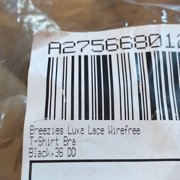 New Breezies  Luxe Lace Wirefree T-Shirt bra Black, 36 DD - Picture 13 of 13